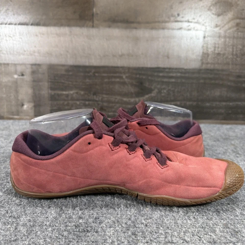 Merrell Vapor Glove 3 Luna Leather Womens 9 Barefoot Shoes Red Vibram Zero Drop